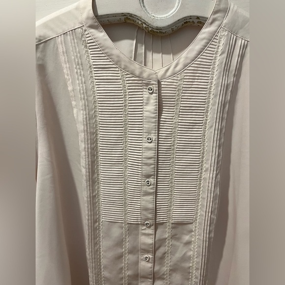 🤍WINDSMOOR Pleated Front Blouse -beige - Size 20 - Picture 5 of 8